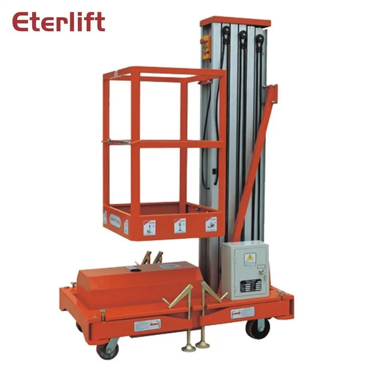 פלטפורמת עבודה אווירית שולחן הרמה מאלומיניום תורן יחיד